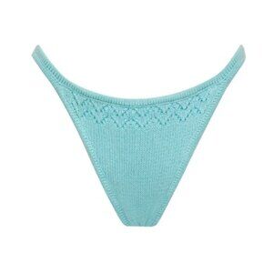 Frankies Bikinis x Guizio Aqua Embroidery Tide Crochet Cheeky Bikini Bottom